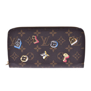 Louis Vuitton Monogram Love Lock Zippy Wallet Brown Long